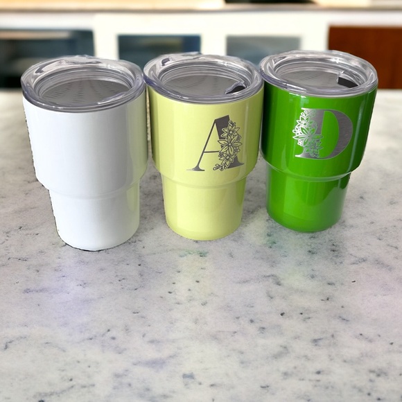 Personalized Floral Letter 2oz Mini Shot Glass Tumbler - Picture 4 of 9